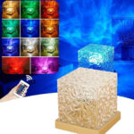 16 Color Acrylic Aurora Glow Projector Lamp with Water Ripple Waving Effects